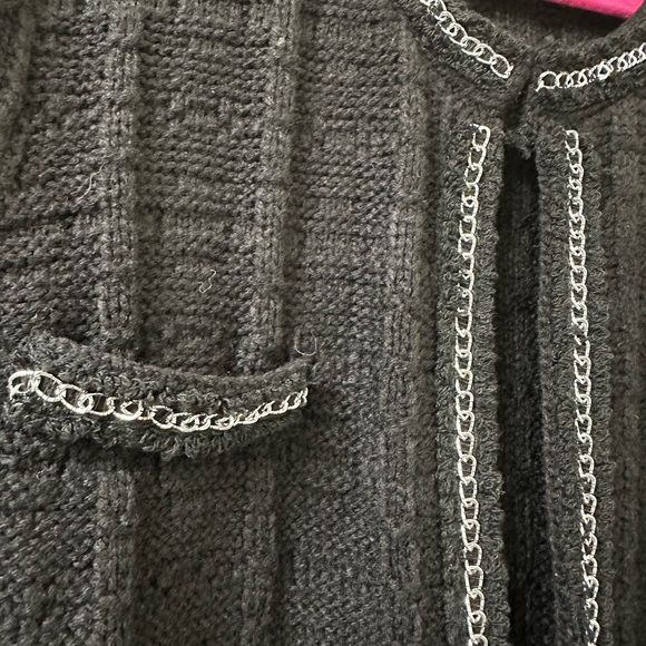 Ella by Rafaella Women's Petite Chain Trimmed Sweater - Picture 12 of 13